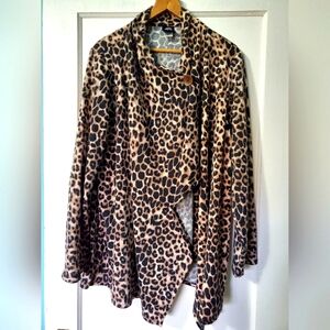 Leopard Print Open Front Cardigan🤎🖤